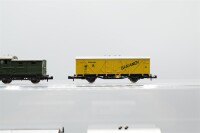 Minitrix N Konvolut Klappdeckelwagen "Miele"; Kühlwagen "Mela", "Bananen"; Güterzugbegleitwagen; DB