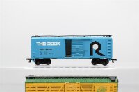 Bachmann H0 Konvolut Gedeckter Güterwagen "The Rock"; Viehtransportwagen "North Western", USA