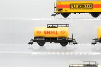 Fleischmann H0 Konvolut Kesselwagen "Shell", "Esso"; Kühlwagen "Fleischmann"; DB