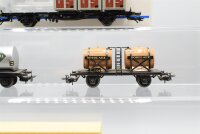 Märklin H0  Konvolut Behältertragwagen, Containertragwagen, Fasswagen, Tankwagen; DB u.a.